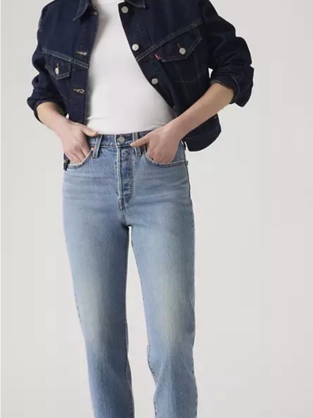 Levi's Wedgie Light Blue High-Rise Straight Jeans — Women's